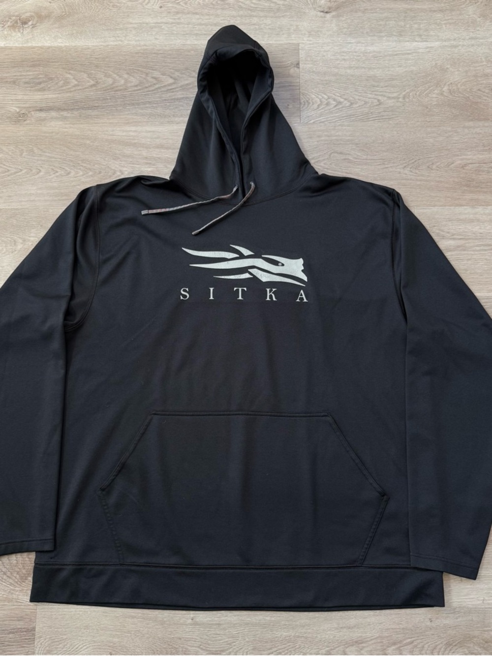 Sitka Gear Core Logo Hoodie Mens Size 3XL Black Gray Pullover XXXL
